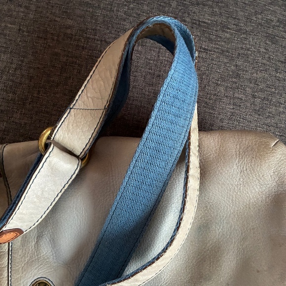 Leather Fossil Purse Blue Crossbody Adjustable - Picture 8 of 8